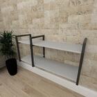 Aparador Industrial Aço Preto Prateleiras 30cm Cor Cinza Ind1