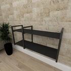 Aparador Industrial Aço Preto Prateleiras 30cm Cor Preto Ind1