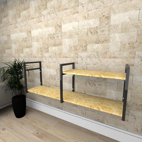 Aparador Industrial Aço Preto Prateleiras 30cm Osb Ind07osbapr