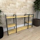 Aparador Industrial Aço Preto Prateleiras 30cm Osb Ind17osbapr