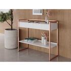 Aparador Industrial Moderno Com 2 Gavetas Branco Cobre