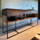 Aparador Industrial Retrô Com Nicho Madeira/aço 160cm York Ve