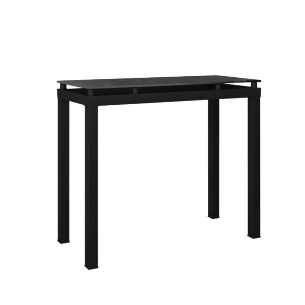 Aparador Industrial Sala De Estar Tampo De Vidro Malva Preto