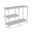 Aparador Industrial Tubolar Preto 95x75x35cm