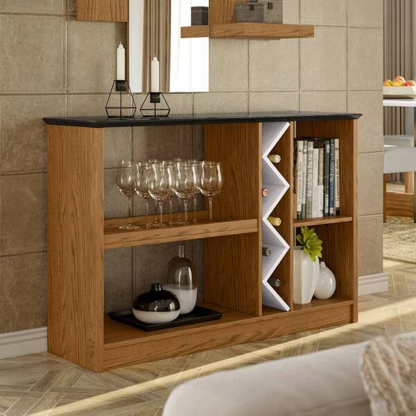 Aparador Isis Com Adega Ypê Preto Tana Decor