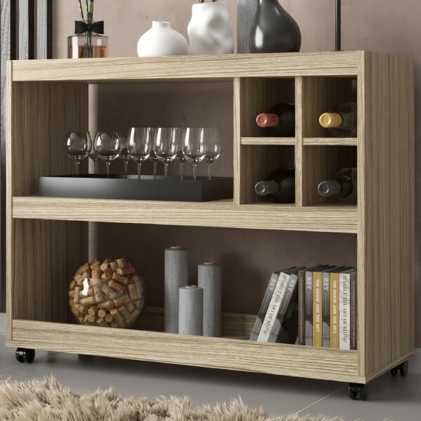 Aparador Julia Com Adega 1 Prateleira Carvalho - Vbf Móveis