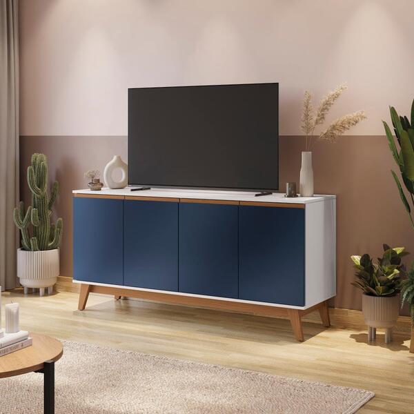 Aparador Kappesberg 4 Portas Branco/azul 156cm
