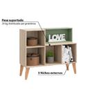 Aparador Leaves Com 5 Nichos - Natural/verde