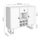 Aparador Londres Estilo Industrial Compacto 100cm Ideal Para