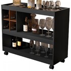 Aparador Luxo 1 Prateleira Com Adega Preto/nature 4050 - Jb B