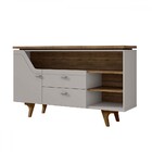 Aparador Lyon 1 Porta 2 Gavetas Off White/ipê - Móveis Bechara