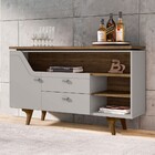 Aparador Lyon 1 Porta 2 Gavetas Off White/ipê - Móveis Bechara