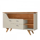 Aparador Lyon 1 Porta 2 Gavetas Off White/naturalle - Móveis