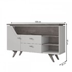 Aparador Lyon 1 Porta 2 Gavetas Off White/nogal - Móveis Bech