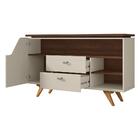 Aparador Lyon 1 Porta 2 Gavetas Off White/nogal - Móveis Bech