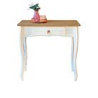 Aparador Madeira Maciça 1 Gaveta Pés Luis Xv Branco Garapa D2