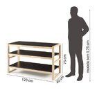 Aparador Madeira Maciça Guará Yescasa Preto/natural