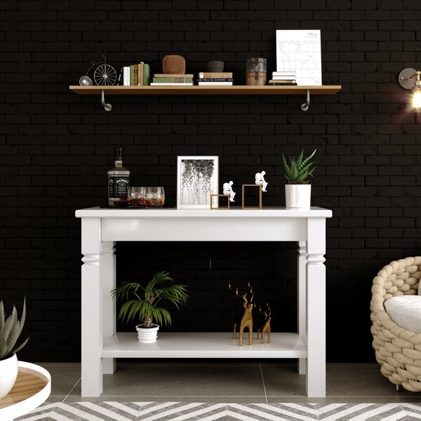 Aparador Madeira Maciça Tampo Cerâmica Dalia Branco