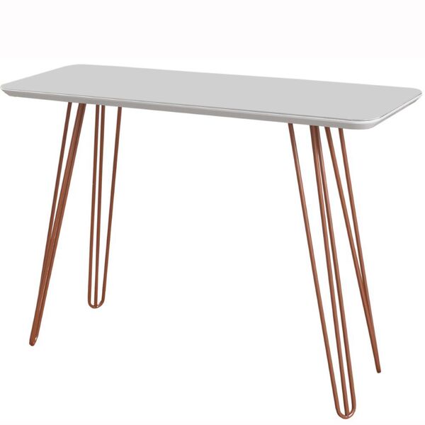 Aparador Madri Canto Copo Pé Cobre Bisart Decor Branco