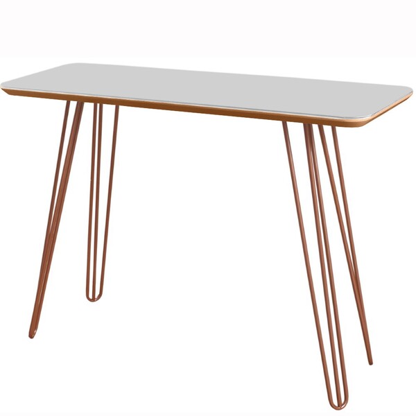 Aparador Madri Canto Copo Pé Cobre Bisart Decor Branco/cobre