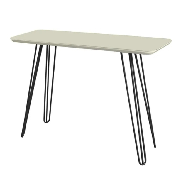 Aparador Madri Pé Preto Tampo Vidro Offwitte Laqueado