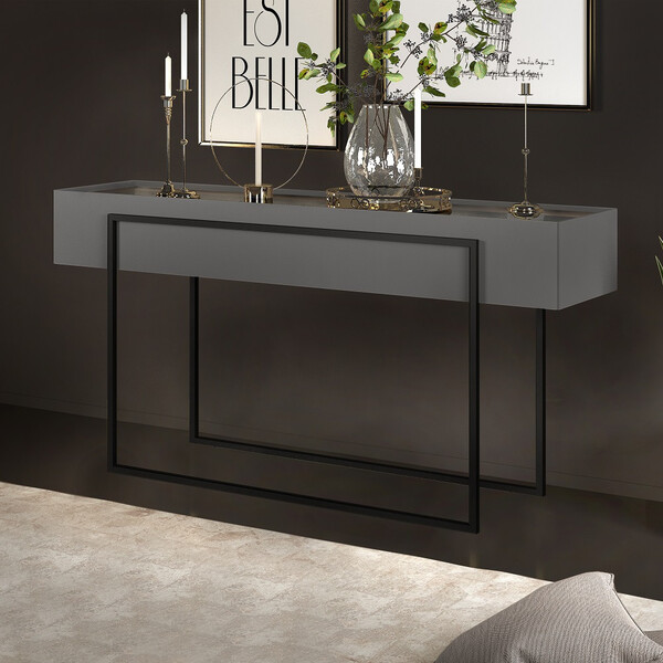 Aparador Mdf Com Espelho Pilar 137cm Dj Móveis