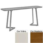 Aparador Mh-5345 Herval 160 Cm Madeira Amêndoa Vidro Off Whit