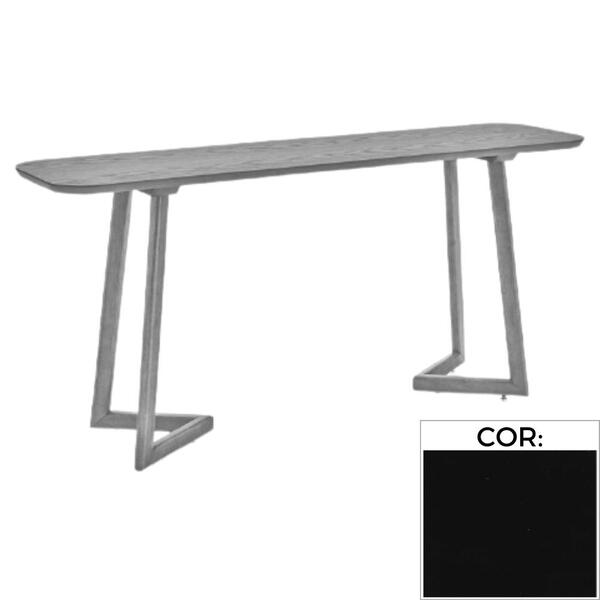 Aparador Mh-5345 Herval 160 Cm Madeira Laca Fosca Preta Vidro