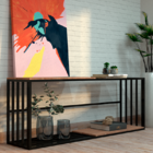 Aparador Moderno Estilo Industrial Engaste 200x50x90 Cor Mdf