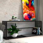 Aparador Moderno Estilo Industrial Engaste 200x50x90 Cor Mdf