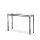 Aparador Moderno Tampo Vidro 8mm Base Aço Cromado 110cm Croma