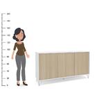 Aparador Montreal 3 Portas 3 Prateleiras Com Pés De Metal Pol