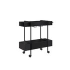 Aparador Móvel Estilo Industrial Preto Base Metálica Preto -