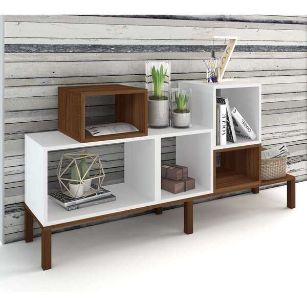 Aparador Multifuncional Travessura Branco E Madeirado