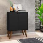 Aparador Multiuso Buffe Retro 2 Portas Preto Equador