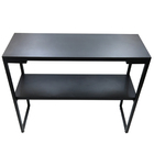 Aparador Multiúso Em Metalon Com 2 Prateleiras Em Mdf Preto