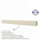 Aparador Nicho Sala Suspenso 3 Gavetas 202 Nobre Off White -