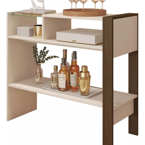 Aparador Nichos Decoração Sofisticado Mdp/mdf Resistente Off