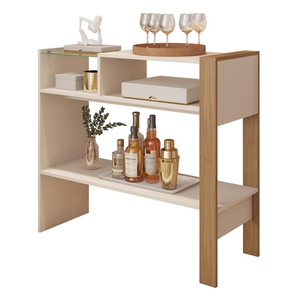 Aparador Nichos Decoração Sofisticado Mdp/mdf Resistente Off-