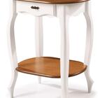 Aparador Oval Elegance Branco Com Imbuia Pes Luiz Xv 70cm (la