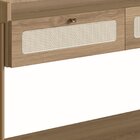 Aparador Palhinha 2 Gavetas Com Vidro 103cm Pé Metal Dourado