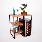 Aparador Para Adega Pequena Com Prateleiras Freijó/preto