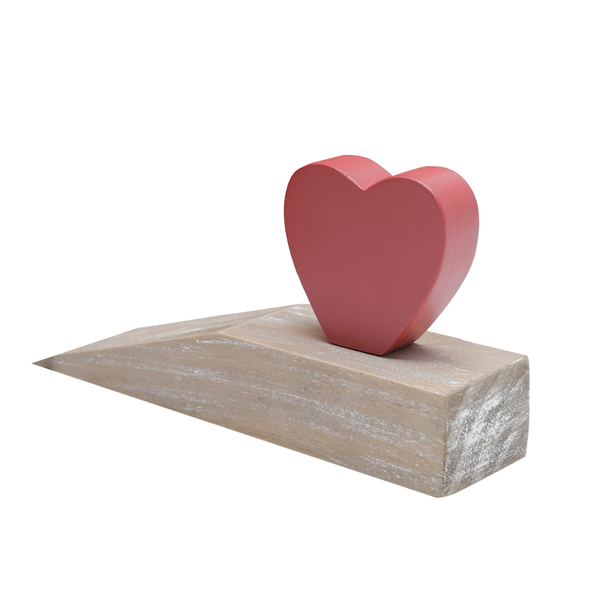 Aparador Para Porta, Peso De Porta Coração - Madeira