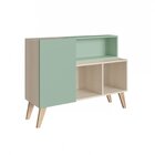 Aparador Para Sala 1 Porta 3 Nichos Leaves  Nature/verde