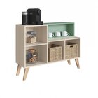 Aparador Para Sala 1 Porta 3 Nichos Leaves Nature/verde