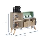 Aparador Para Sala 1 Porta 3 Nichos Leaves Nature/verde