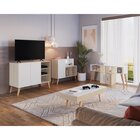 Aparador Para Sala 3 Nichos Leaves  Nature/branco Tx