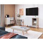 Aparador Para Sala 3 Nichos Leaves Nature/branco Tx