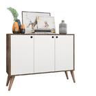Aparador Para Sala 3 Portas Castani Com Branco Casa Mobilia