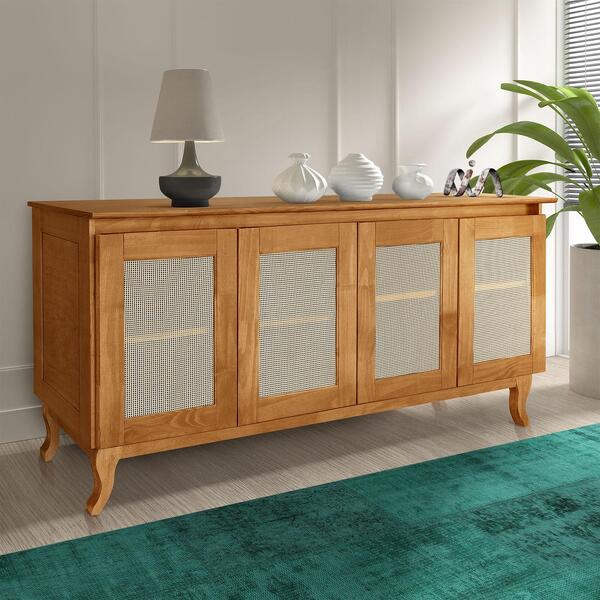 Aparador Para Sala 4 Portas Deltan Imbuia Atraente